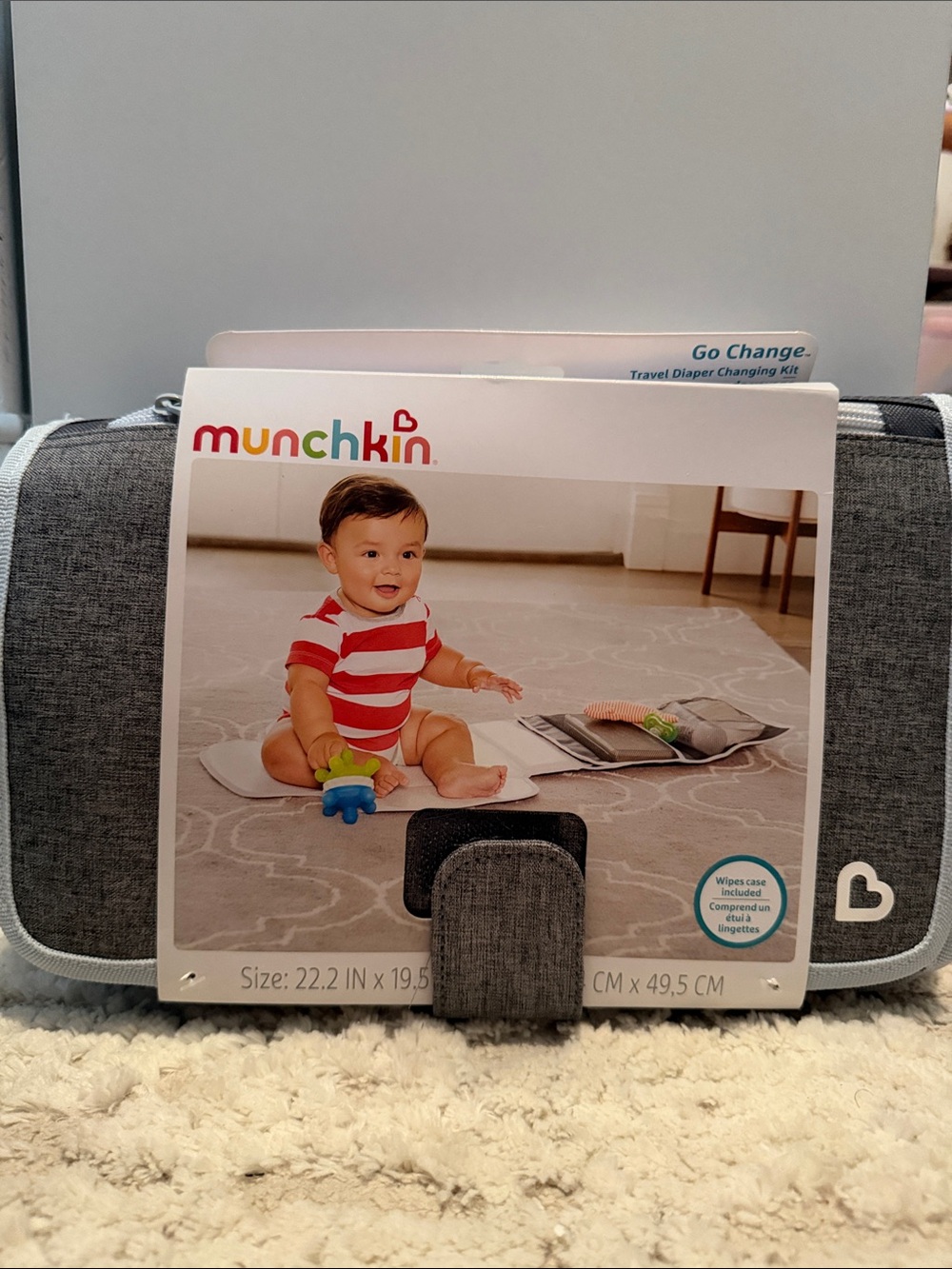 Munchkin Gray Travel Diaper Changing Kit with Wipe Case